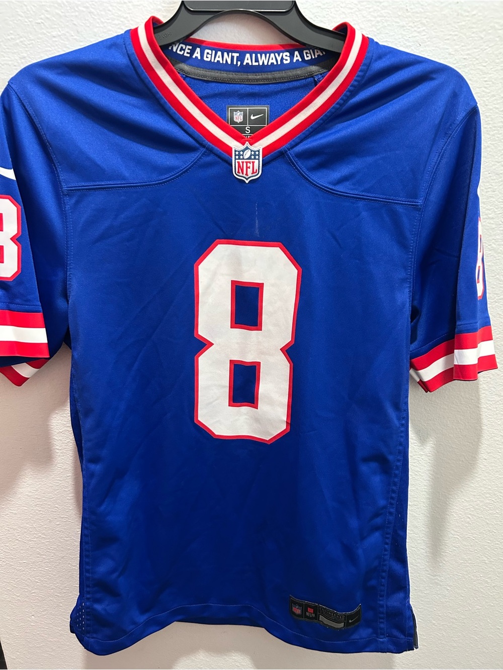 NFL Royal Blue #8 Football Jersey with Red & White Trim